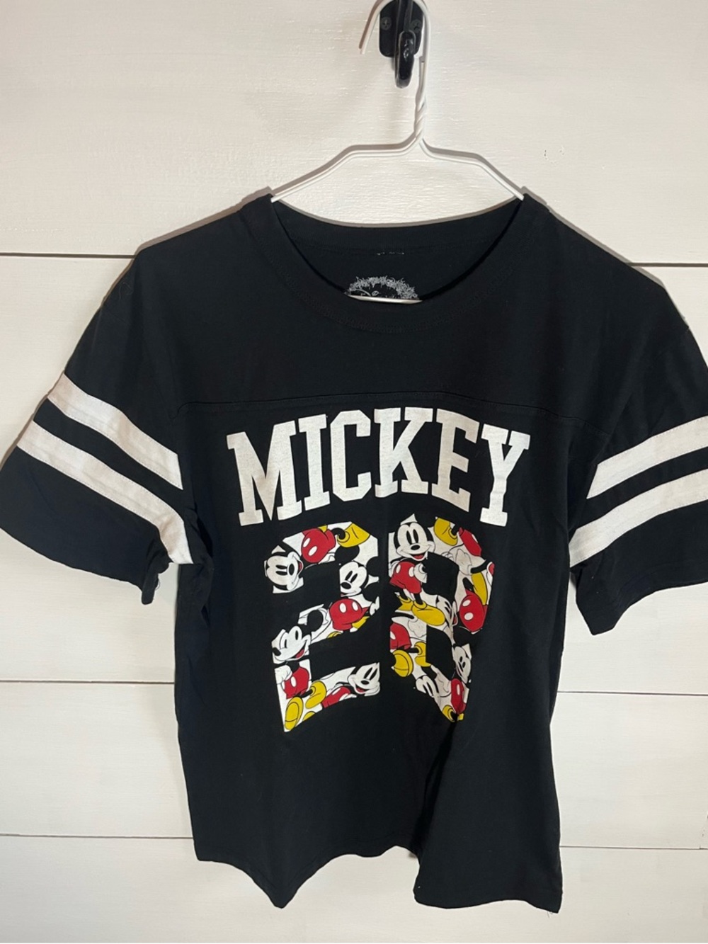 Disney Black Tee with Mickey '28' Retro Graphic